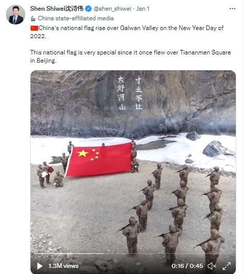 Galwan Valley Flag Tweet