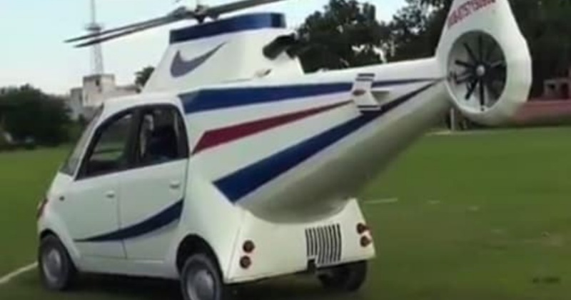 Car Modify to Helicopter- 3.5 लाख खर्च कर शख्स ने कार को बनाया हेलीकॉप्टर