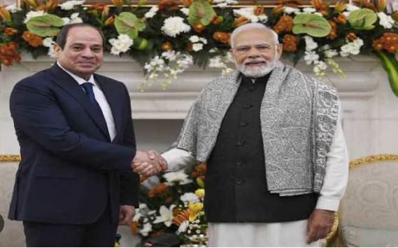INTERNATIONAL NEWS : मोदी ने मिस्त्र के राष्ट्रपति से ​द्विपक्षीय संबंधों पर की बातचीत