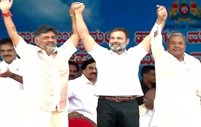 Karnataka News : कर्नाटक ने खोली मोहब्बत की लाखों दुकानें, राज्य में देंगे भ्रष्टाचार मुक्त सरकार : राहुल