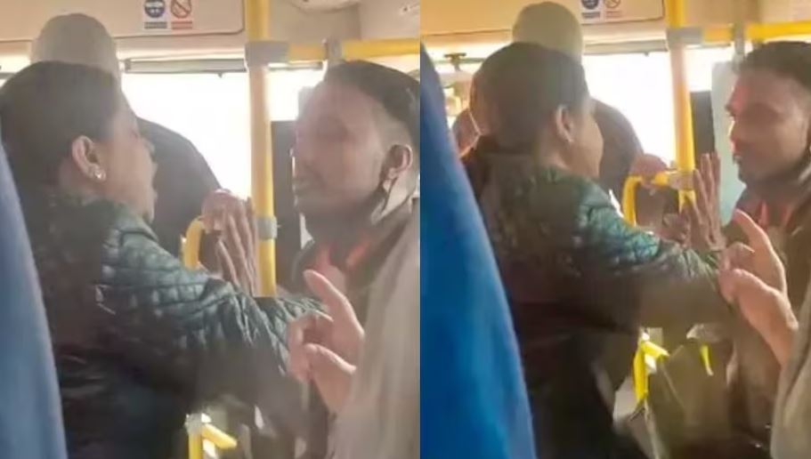 गालीबाज महिला दारोगा का वीडियो वायरल, बस में की कंडक्टर की पिटाई