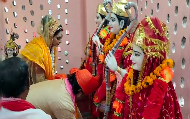संकल्प पूरा होने के बाद राजस्थानी जोड़े ने की शादी, राम मंदिर बनने की ली थी प्रतिज्ञा