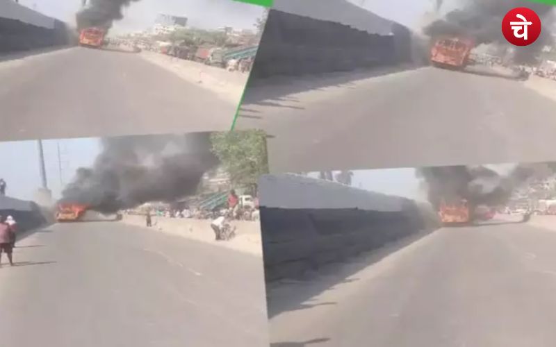 पटना में चलती स्कूल बस में लगी आग, छात्रों ने कूद कर बचाई जान