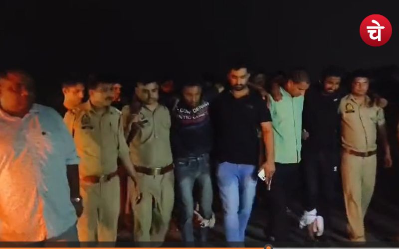पुलिस मुठभेड़ में फायरिंग के वांछित चारों बदमाशों को पुलिस ने दबोाचा